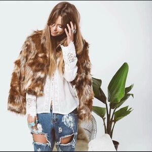 🤎 Vintage SPELL & the Gypsy Nomad Faux Fur Jacket S/M 🤎 * Rare*